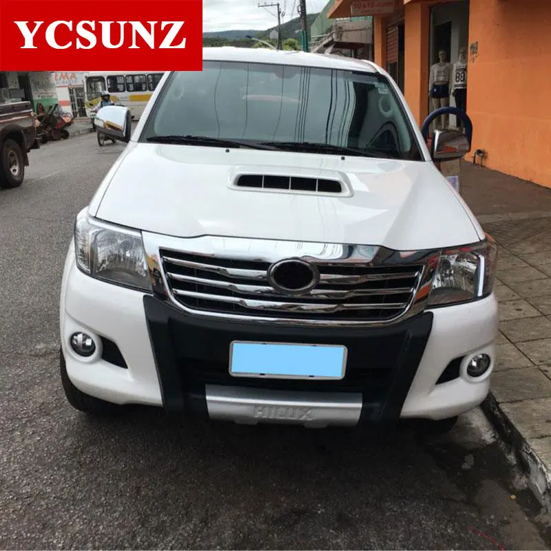 ABS Cromato Anteriore Griglia di Copertura Per Toyota Hilux Vigo 2012 2013 2014 auto-styling Per Toyota Ycsunz