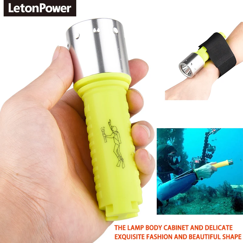 1100 Lumens LED Diving Flashlight Lantern XM-L T6 Waterproof Underwater Scuba Flashlight Torch Light Lamp Diver