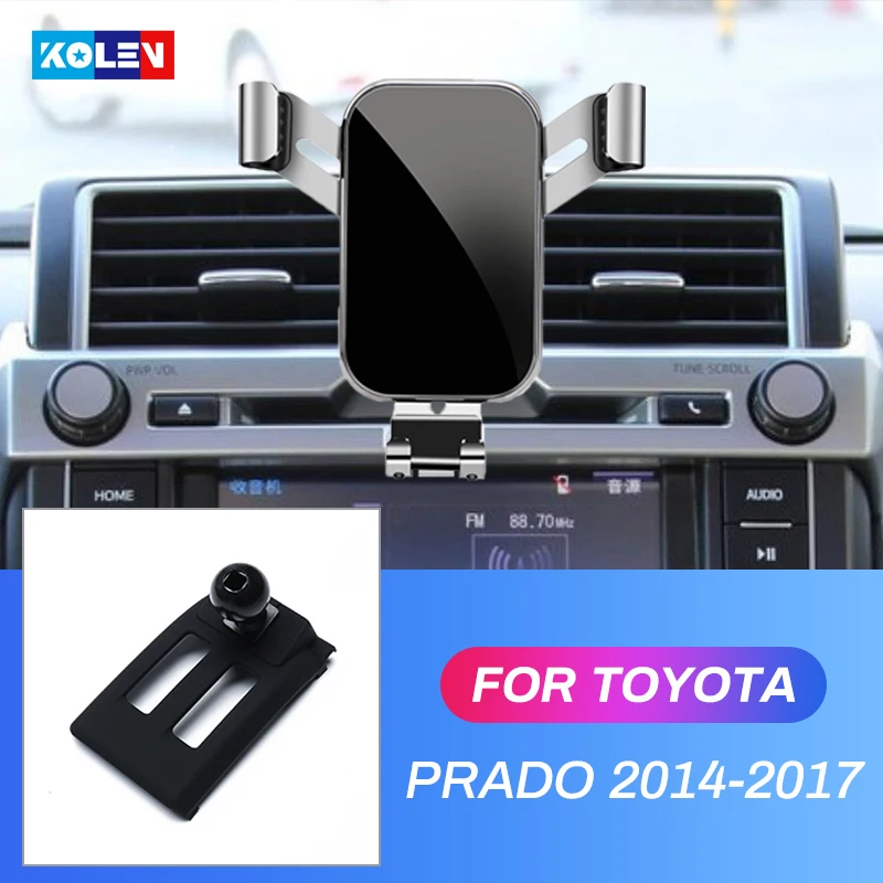 Car Mobile Phone Holder For Toyota Prado 2014 2015 2016 2017 360 Degree Gravity GPS Stand Air Vent Mount Navigation Bracket