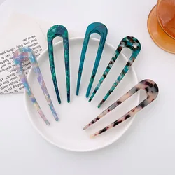 Fashion Hair Stick Women Acetate Hair Clip Large 11cm Thicken U-shaped Colorful Hair Stick Girls Hair Accessories Hair Clips New