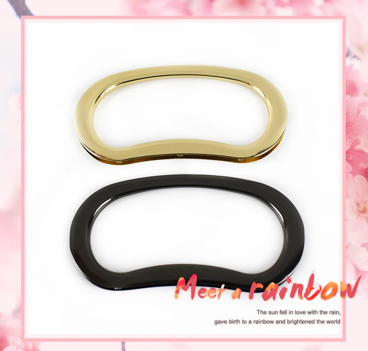 2Pcs Deepeel 3.8X8.8cm Metal Bags Handle Purse Frame Kiss Clasp Handbag Replacement Handles DIY Women Bag Hardware Accessories