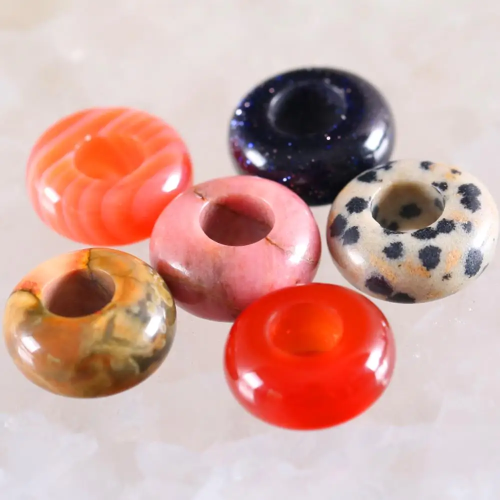 12MM 5Pcs/Lot Big Hole Beads Natural Stone Red Onyx for Men Women Gem Quart DIY Jewelry Making Earring Necklace Opal Spacer Bead