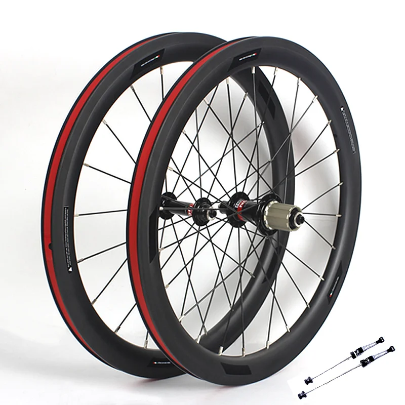 Bicycle carbon fiber wheel set Novatec flower drum 20 inch 406 / 451v brake road wheel set bicycle wheel set