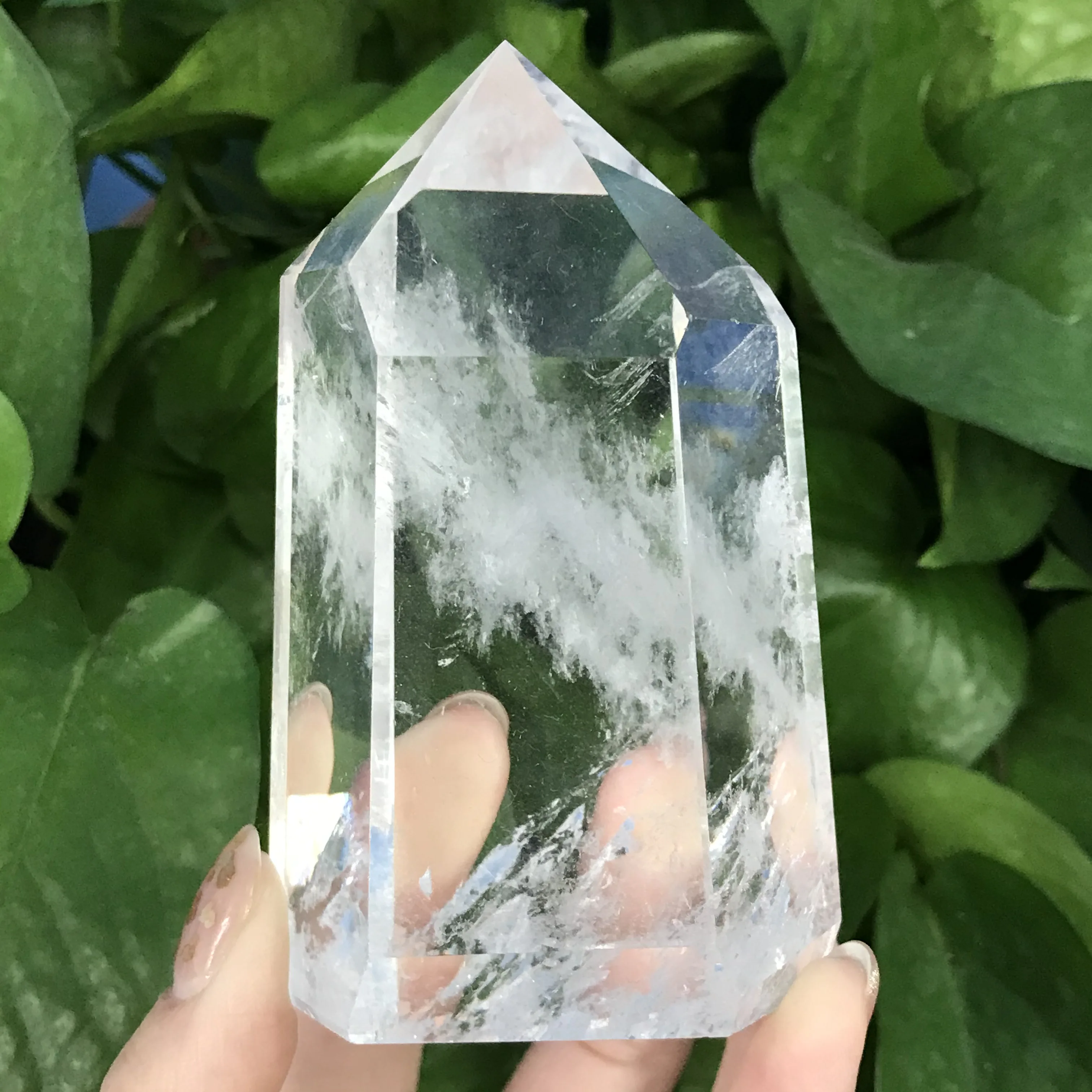 Clear Lemurian Seed Quartz Natural Point Cluster Crystal Rough Healing Home Decor