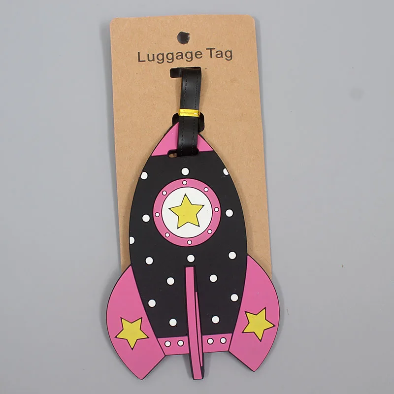 Travel Accessories Creative Luggage Tag Rockets Cute Silica Gel Suitcase ID Addres Holder Baggage Boarding Tags Portable Label