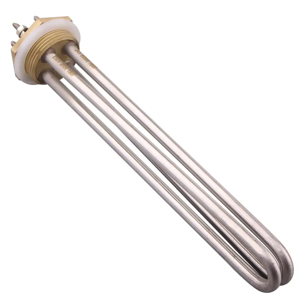 DN32 dernord ส่วนประกอบทำน้ำร้อนแบบรวม24V 900W และหน้าแปลนทองเหลือง OD42MM 3KW 230V SUS304ไฟฟ้า