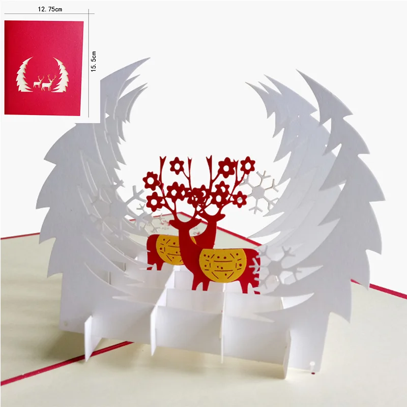 Neue 3D Pop-Up Weihnachtskarten Weihnachtsmann-Einladungskarte Partykarte Kindergeschenke Neujahrs-Dankeskarte Feiertagsgeschenk Postkarte – Detail 11