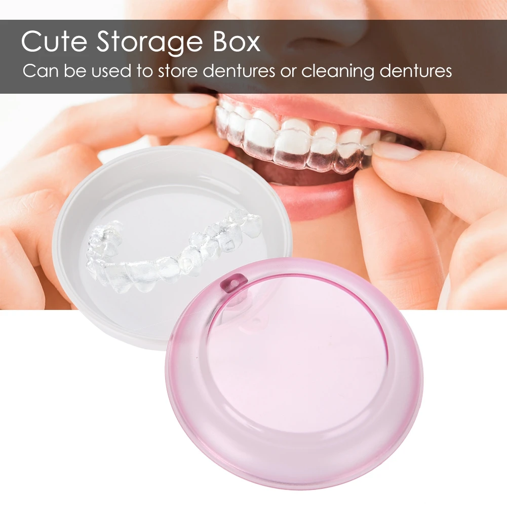 1 Pcs Portable Rotating Tooth Storage Box Dental Correction Holder Box Cute Storage Box Fake Teeth Whitening Orthodontic Case