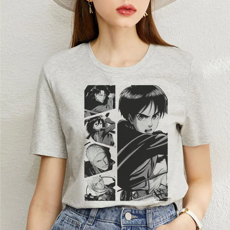 2021 Japanese Anime Final Season Attack On Titan T Shirt Summer Tops Titans Attack Graphic Print Harajuku Women Tees T-shirt Ins