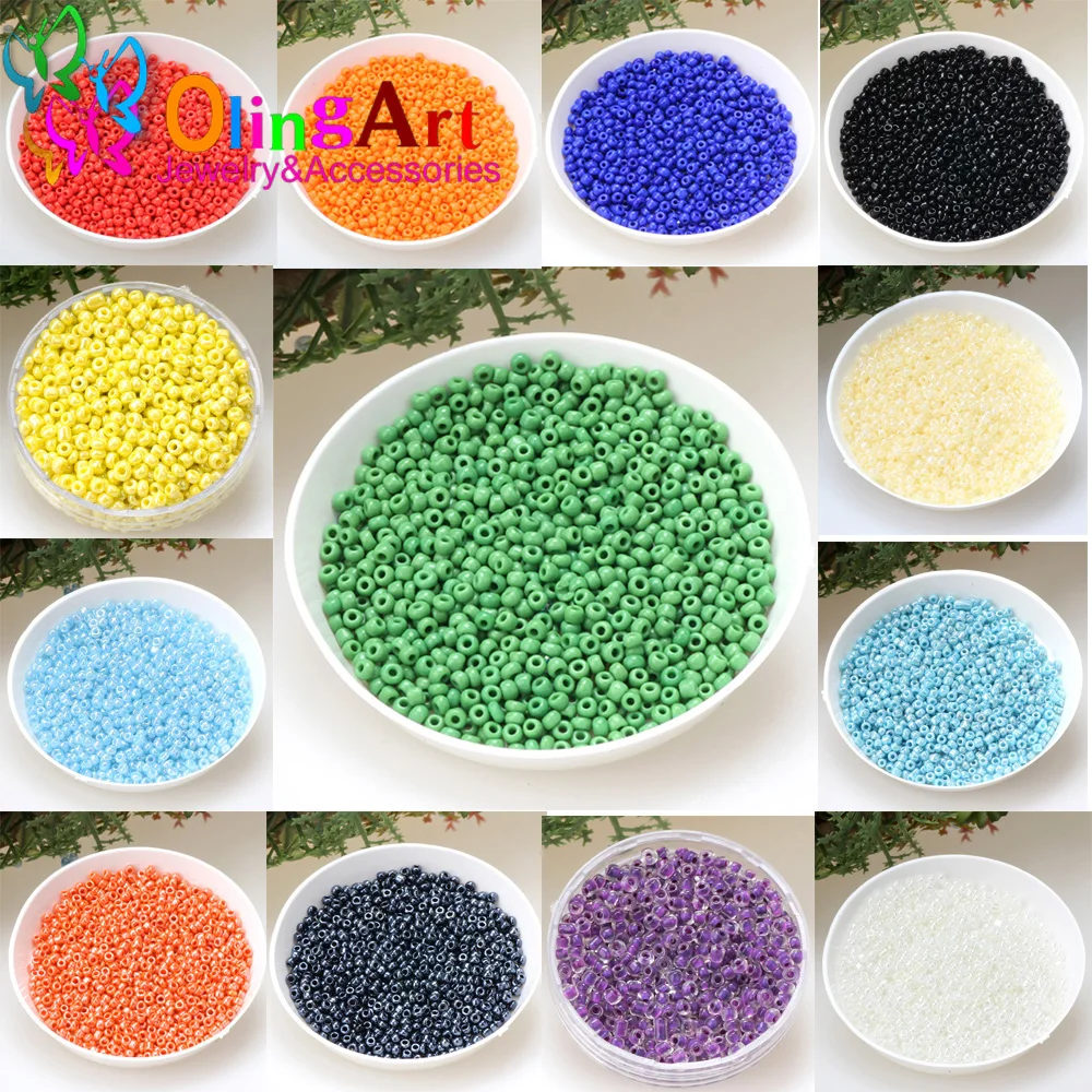 Olingart 1000 sztuk 2mm Multicolor Charm sprzedaży szklane koraliki DIY bransoletka naszyjnik do tworzenia biżuterii akcesoria do rękodzieła