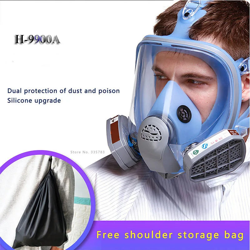 FORNIRE 9900A Maschera respiratoria di alta qualità Materiale in gomma Materiale PC trasparente Maschera protettiva Maschera antigas chimica dipinta