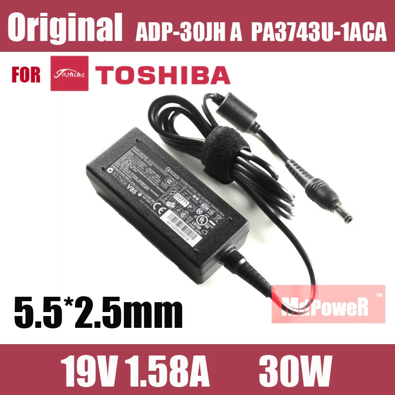 Original For TOSHIBA 19V 1.58A ADP-30JH A PA3743U-1ACA laptop supply power charger AC adapter AT100 Mini B500 NB201 NB200 NB300