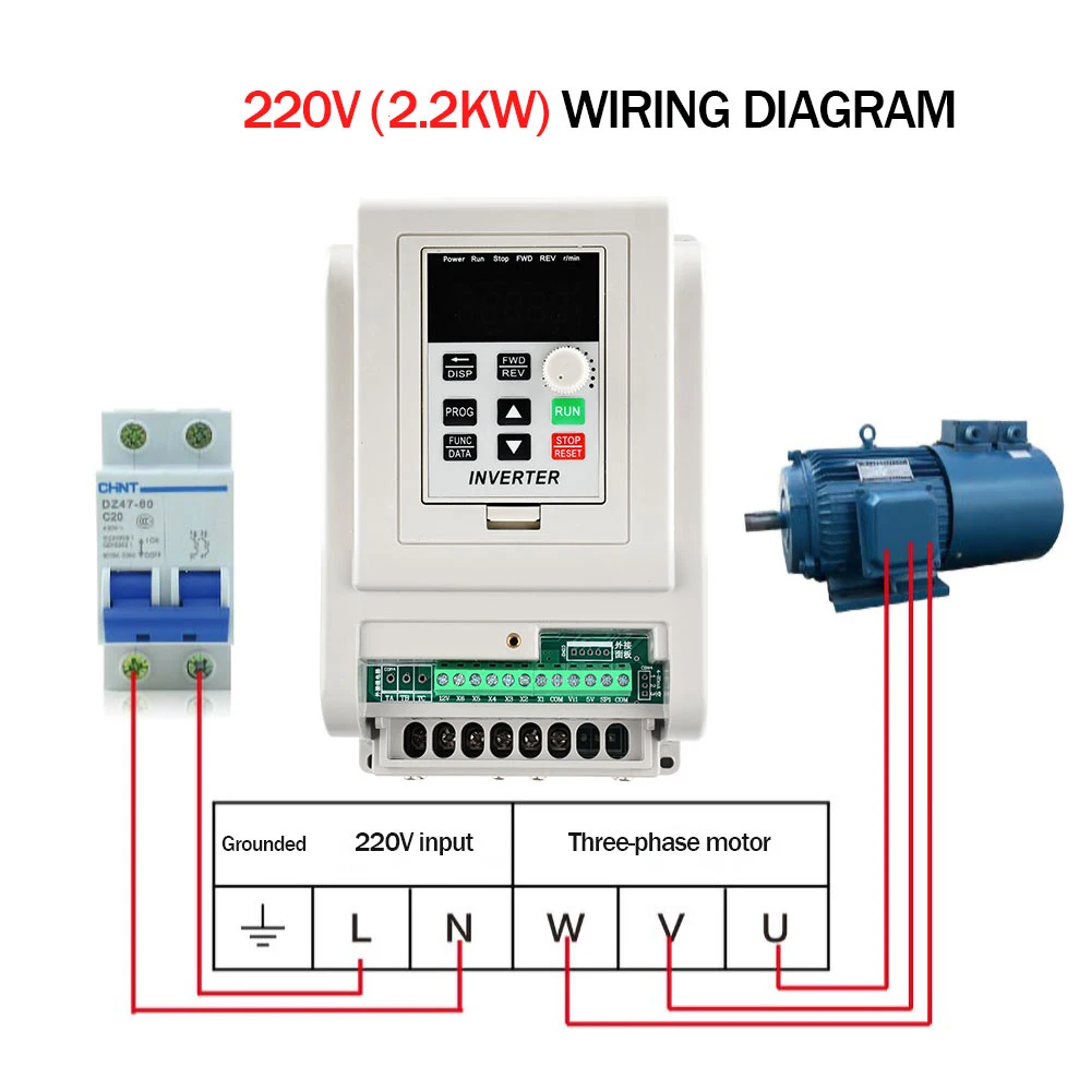 

220V VFD 1.5KW 2.2KW 4KW Single phase inverter VFD 2hp3hp inverter Frequency Converter Frequenc Drive Spindle Speed Control