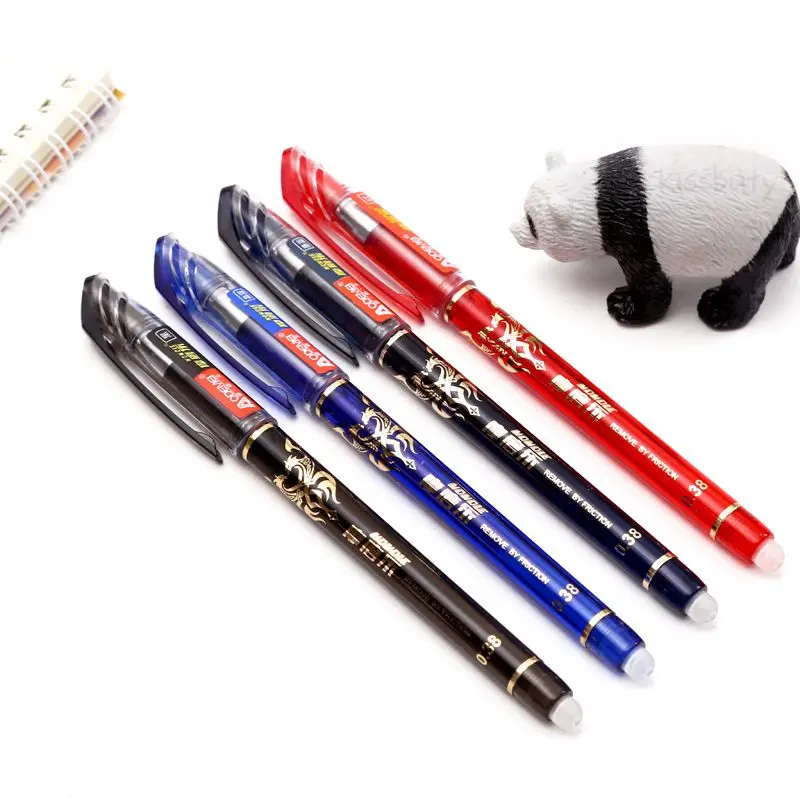 6/51/55Pcs 0.5mm Erasable Gel Pen Erasable Refill Rod Erasable Pen Washable Handle School Writing Stationery Blue/Black Ink Pen