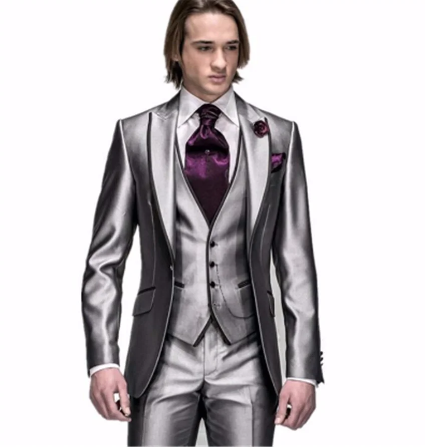 

new men's dress wedding dress bridegroom LAPEL SUIT men's bridegroom best man jacket and pants and vest tuxedo performance