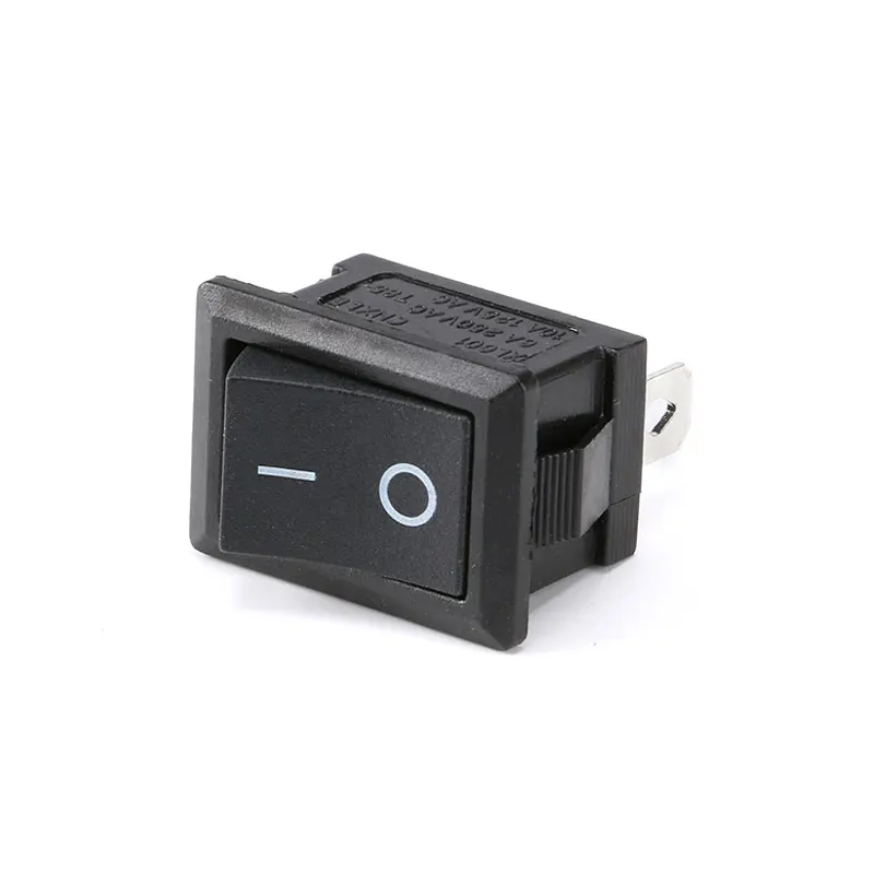 10PCS/LOT 15*21mm 2 Pin SPST ON/OFF Boat Rocker Switch 6A-10A 110V 250V KCD1-101 Snap-in Black Rocker Switches