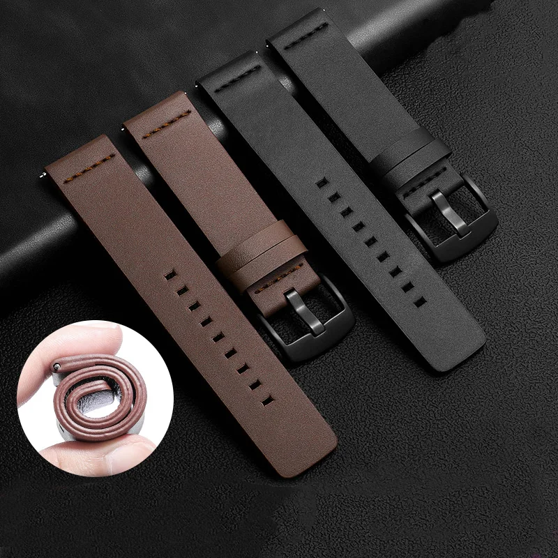 20mm 22mm Watch band Quick release Leather Strap for Samsung Galaxy Watch 3 Active2 40 44mm huawei watch gt 2 WatchBand 18 24mm