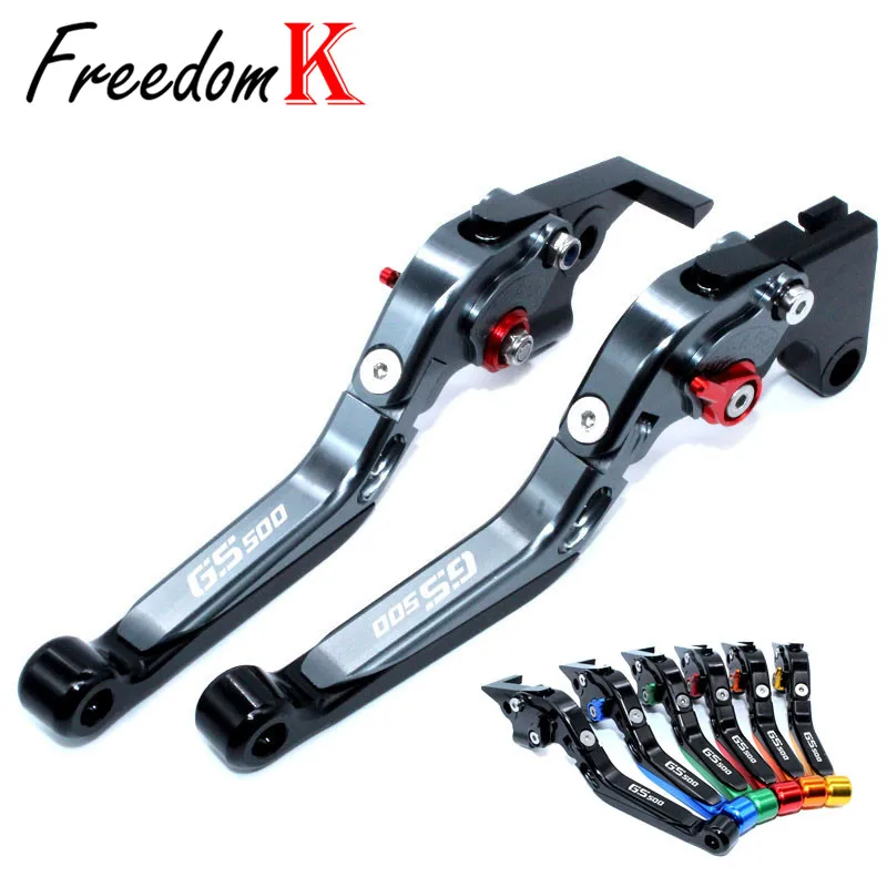 For GS500 GS 500 1989-2008 2003 2004 2005 2006 2007Motorcycle Adjustable Folding Extendable Brake Clutch Levers With Logo