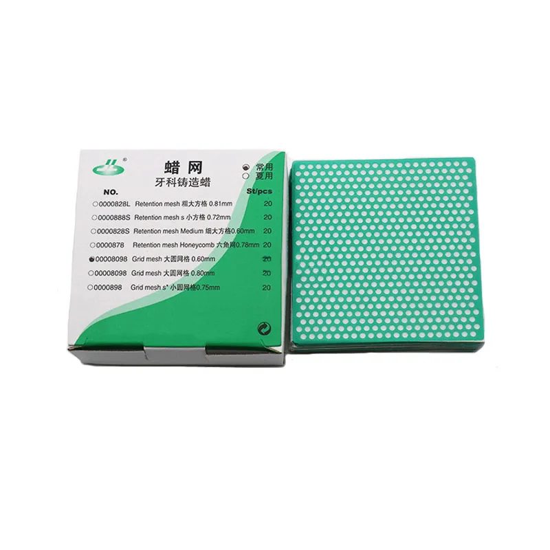 

6Boxes Dental Lab Material Dental Wax Retention Mesh Honeycomb Wax Net Round Hole Square Grid Mesh Casting Wax Sheet