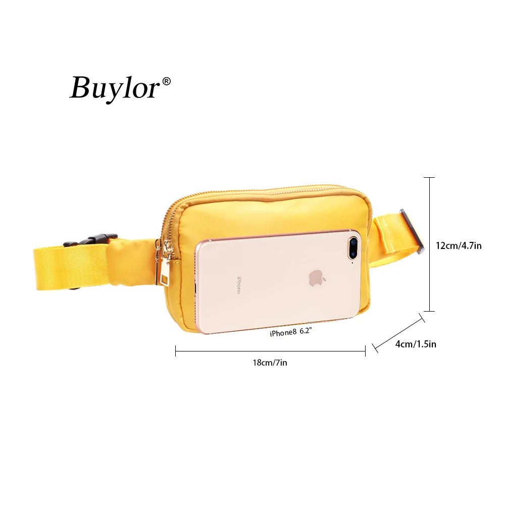 Buylor Fashion Waist Bags for Women Fanny Pack Hip Bum Bag Chest Shoulder Bag Dual Zipper Crossbody Bag With Adjustable Strap