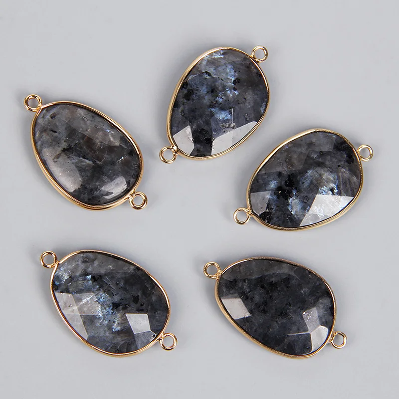 2PCS Natural Stone Slice Charm Pendants for DIY Jewellery Making