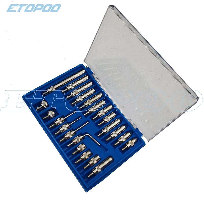 Dial Indicator 22Pcs M2.5 and 4-48 Thread Tip For Dial & Test Indicators Steel Dial Indicator Point Set