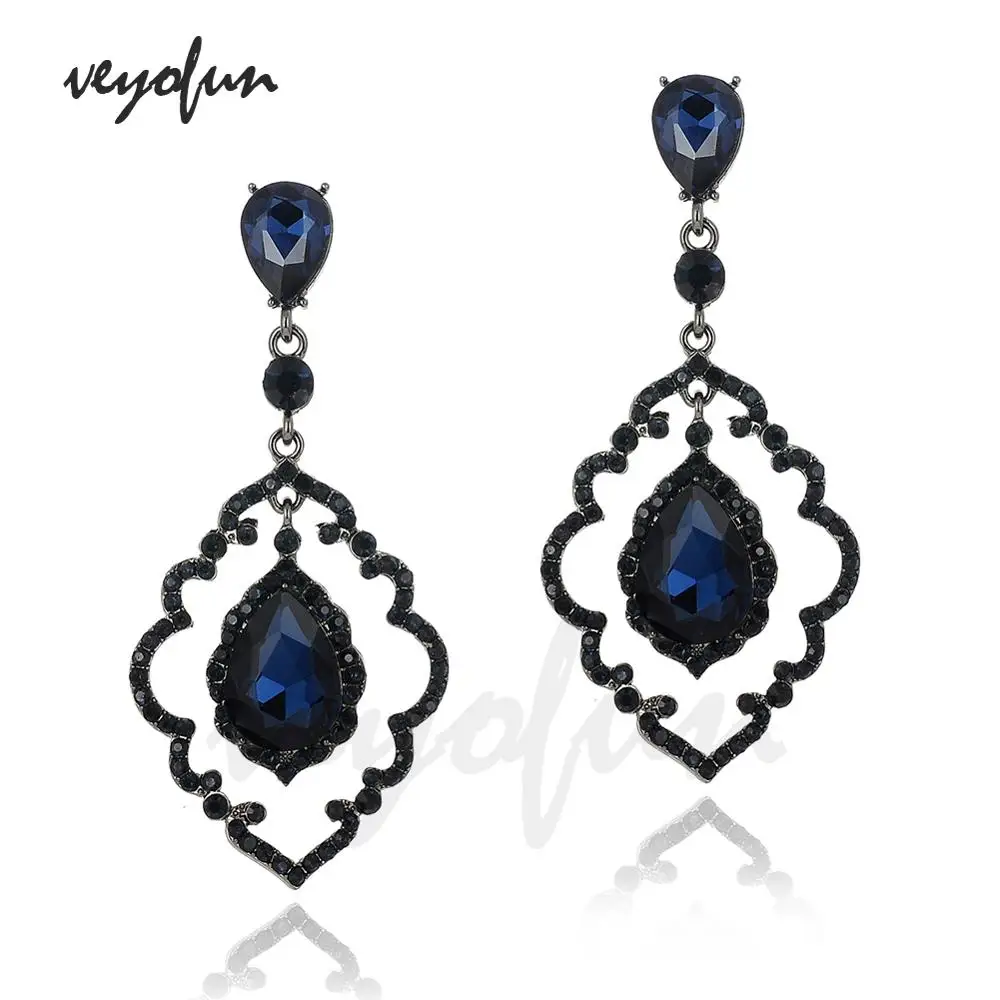 Veyofun Hollow Vintage Rhinestone Crystal Drop Earrings Fashion Party Dangle Earrings Jewelry for Women Gift New Wholesale