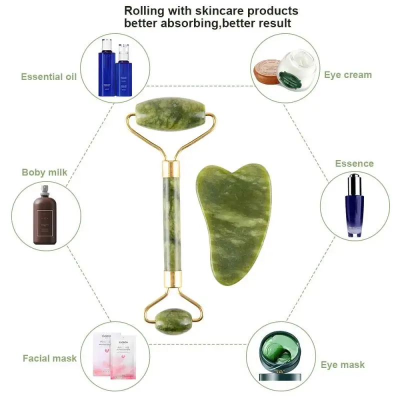 الوجه أدوات العناية بالبشرة الطبيعية مدلك Guasha اليشم الأسطوانة مكشطة الوجه الاسترخاء التخسيس الجمال الرقبة رقيقة جهاز إزالة التجاعيد