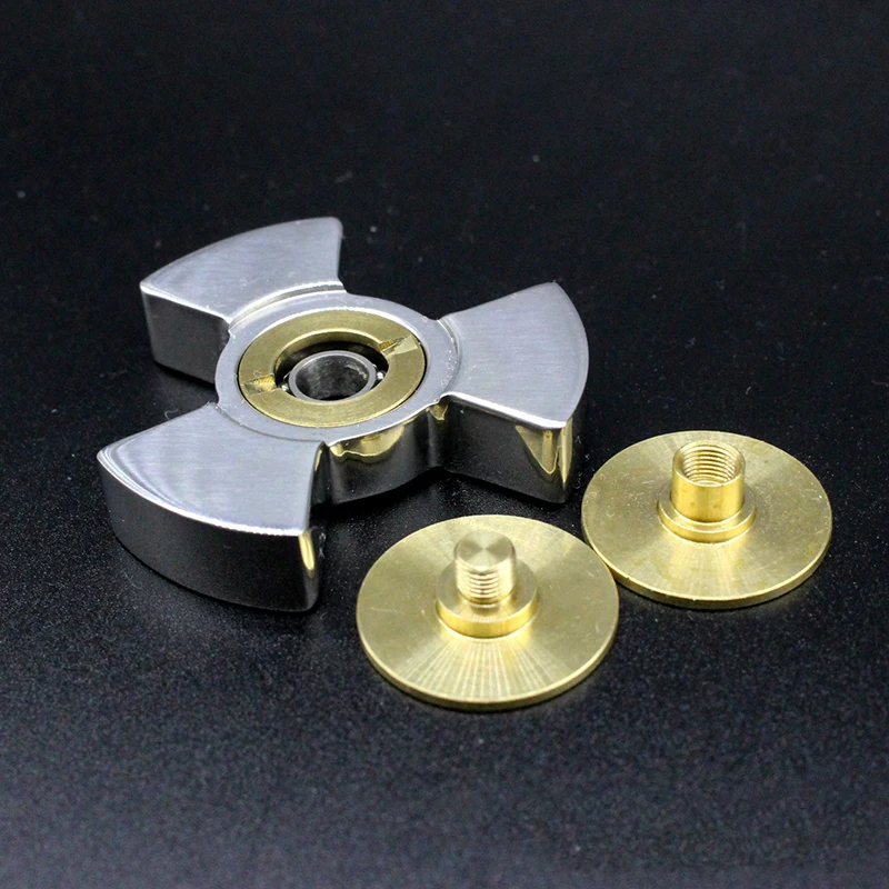 Brass Stainless Tri Fidget Spinners Relief Stress EDC Toys for Kids Adults Fingertip Gyro Metal ADHD Anti Stress Boys Hand Gifts