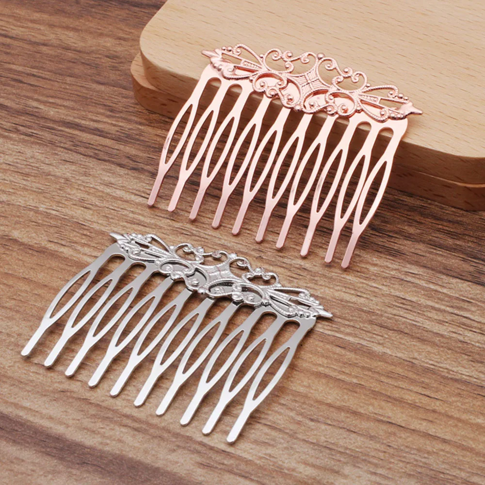 REGELIN Copper Vintage 10 Teeth Hair Combs Jewelry Charm Women Flower Hairpin Hairclips Barrettes Retro Hair Wear Accessories