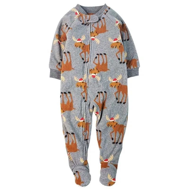 Children\'s jumpsuits for 2-4 years old, pajamas for boys and girls, baby polar fleece jumpsuits, and three children\'s pajamas.