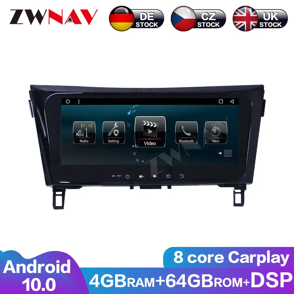 8 Core Carplay Android10 4+64G Tesla Screen DSP For Nissan X-Trail 2014-2017 Car Multimedia Player GPS Navi DVD Player