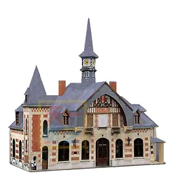 European Railway Station Building Small Building 3D Paper Model DIY Puzzle Parent-child Handmade Origami Toy Paper Model