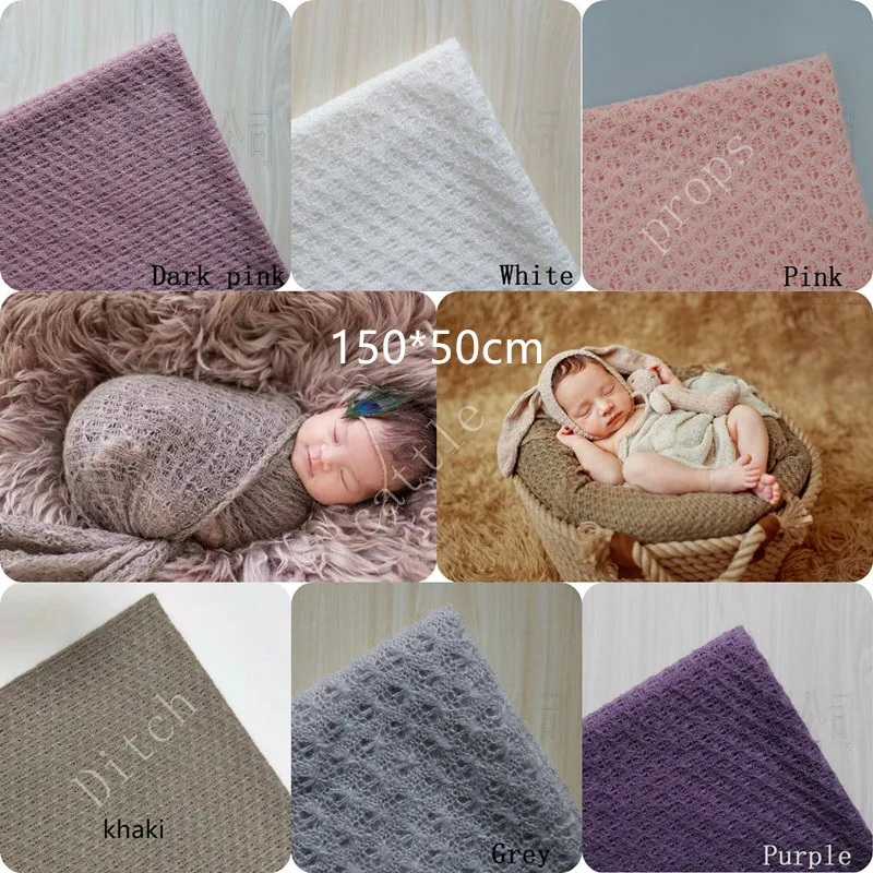 140*50cm Knitted Fabric Newborn Baby Photography Photo Props Backdrop Blanket Newborn Basket Stuffer Photography Fabrics