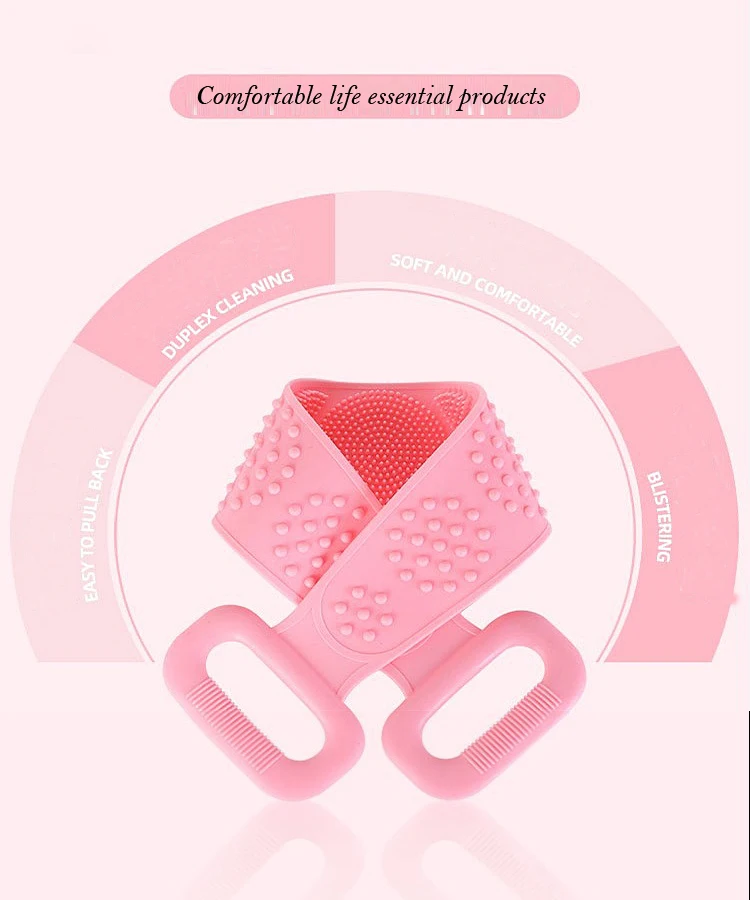 Silikon-Körperschwamm, Peeling, Rückenwäscher, Reiben, Peeling, Massage, Ganzkörper-Badewannen-Werkzeug, umweltfreundlich, für die Dusche, Anti-Rutsch – Detail 3