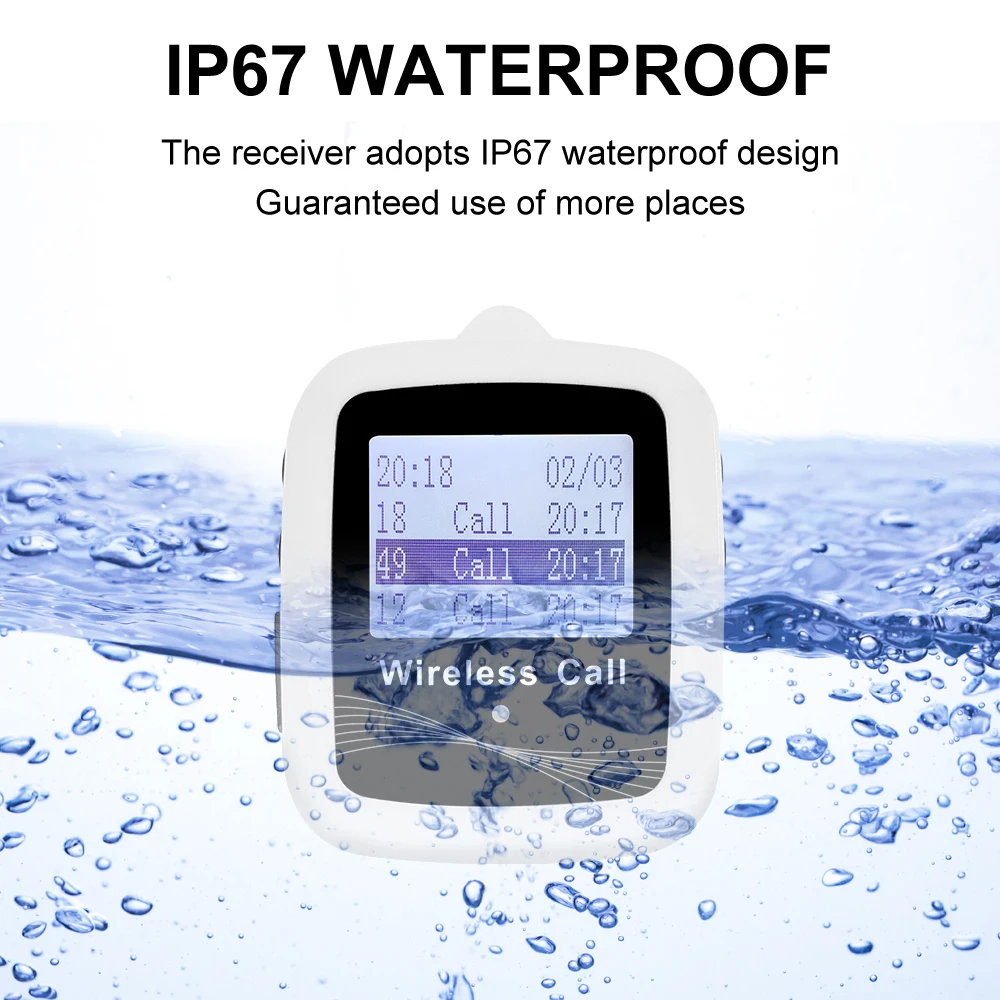 Imagem -03 - Catel-restaurante sem Fio Chamando Serviço Buzzer Garçom Sistema de Fila Receptor Relógio Pager Botão 10 Chamada Hotel Banco Bar