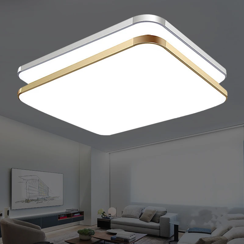 luminaria de teto moderna com controle remoto lampada em aluminio acrilico quadrado ultra fina com brilho ajustavel e led para ambientes internos para sala de estar 01