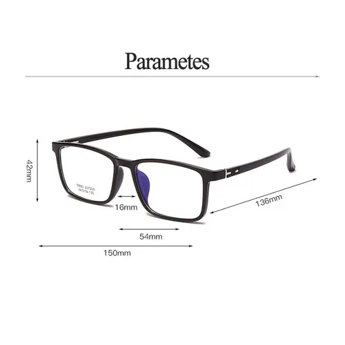 Imagen 2 del producto Gafas rectangulares ultraligeras Retro, lentes con montura de plástico, montura completa, antirayos azules, Unisex, novedad de 2021