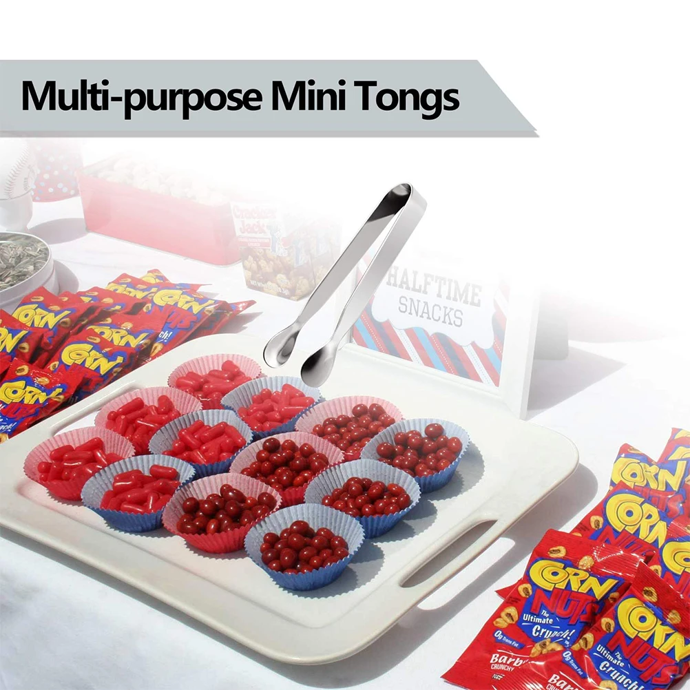 

6Pcs Ice Tongs Mini Serving Tongs Stainless Steel Kitchen Tongs For Sugar Cubes Lemon Slices Jelly Biscuits