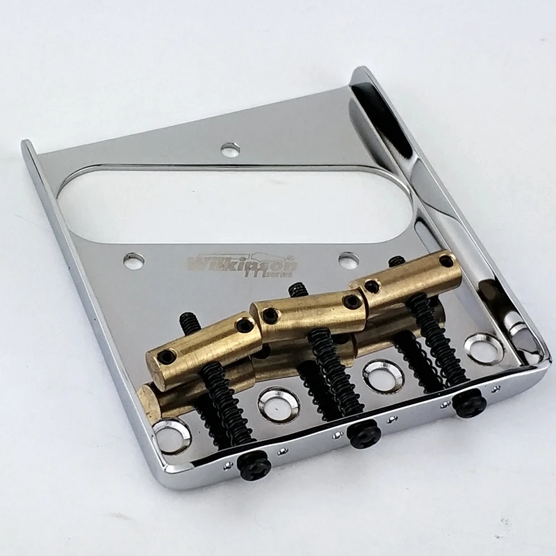 Wilkinson WOT01 Guitar Bridge Chrome Silver 3 Saddle Bridge for Tele Electric Guitar Brass saddles Tele TL