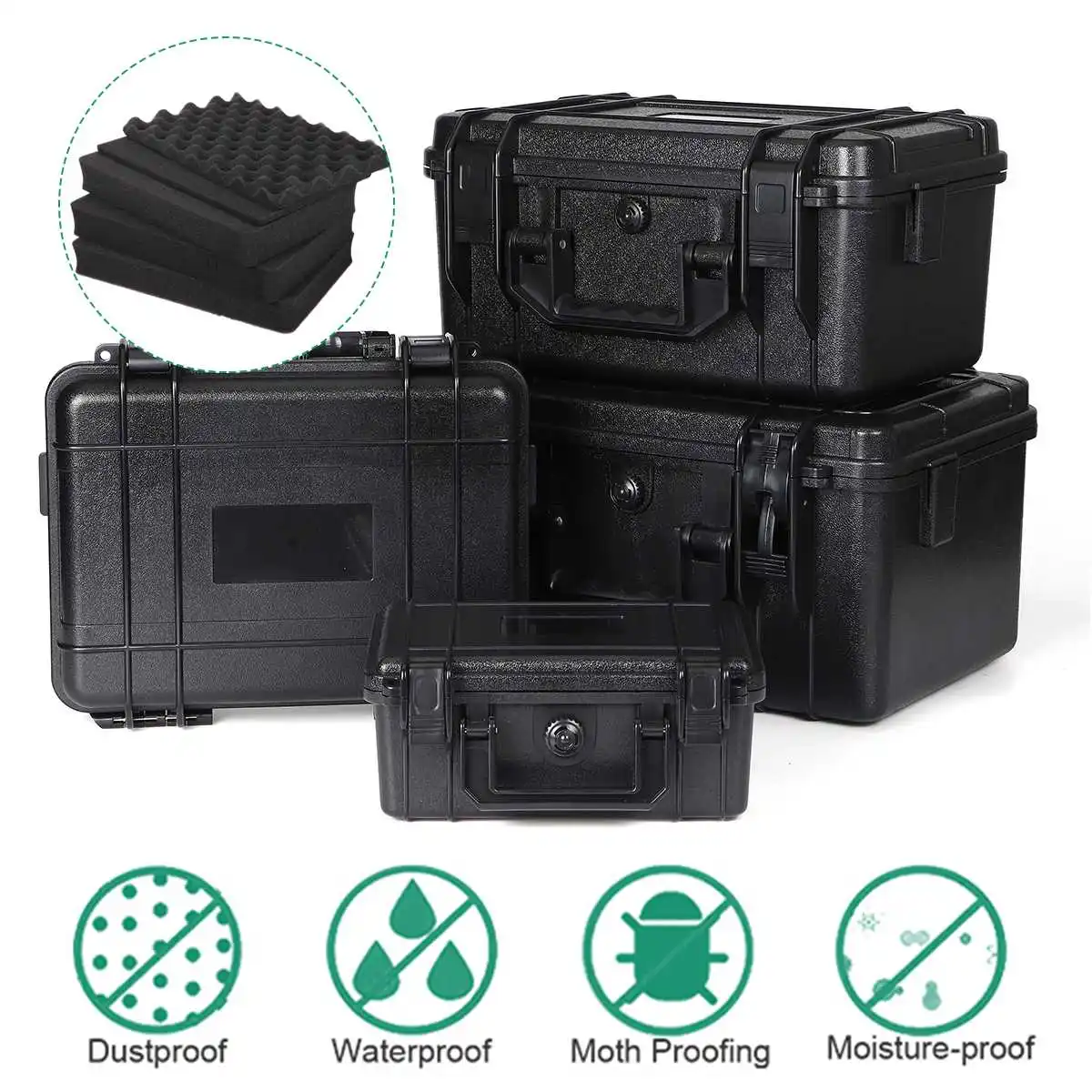 

Waterproof Safety Case ABS Plastic Tool Box Outdoor Tactical Dry Box Sealed Safety Equipment Storage Outdoor Tool Container