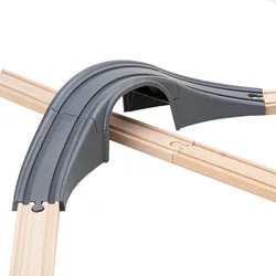 Rails de chemin de fer en bois pour enfants, accessoires en plastique, pont Tunnel, gris, vert, adaptés à toutes les marques, jouets éducatifs