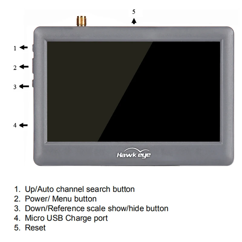 Hawkeye Little Pilot 5.8G FPV Monitor 480×272 4.3inch Screen 48 Channels FPV Display Screen Receiver Integrate for RC Drone