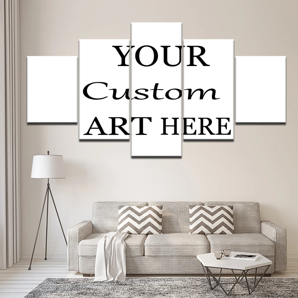 

5 Piece Drop Shipping Customized Canvas Painting Custom Made Wall Art Wallpapers Modular Poster Print iving room Home Decor