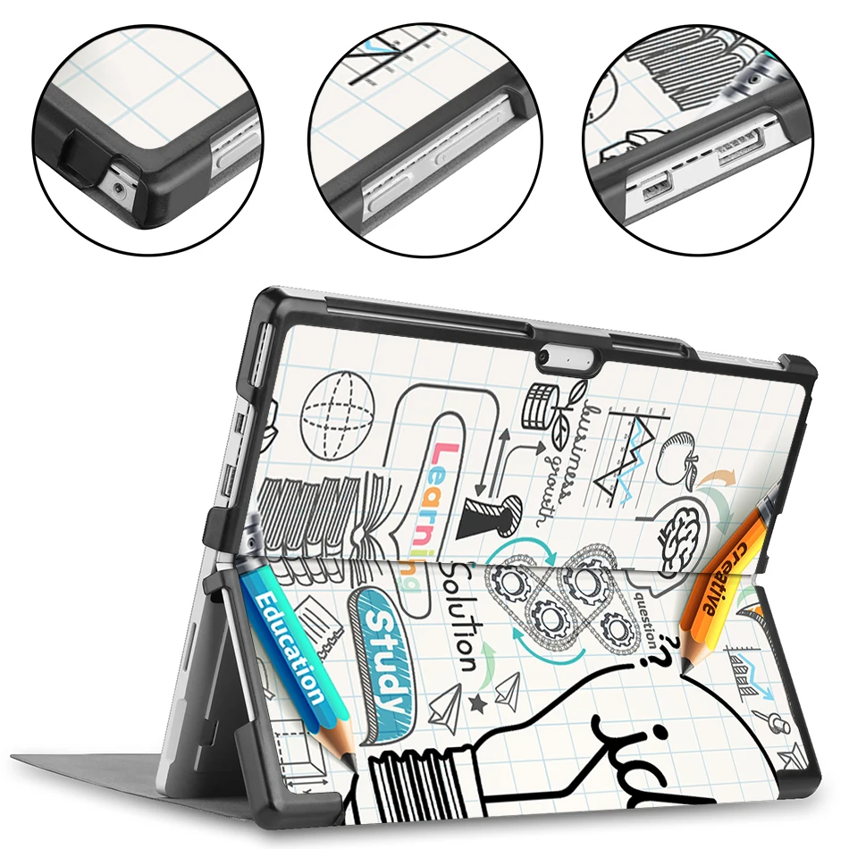 Imagem -02 - Mtt Capa de Couro para Tablet Dobrável 12.3 Polegadas com Suporte para Microsoft Surface Pro 7