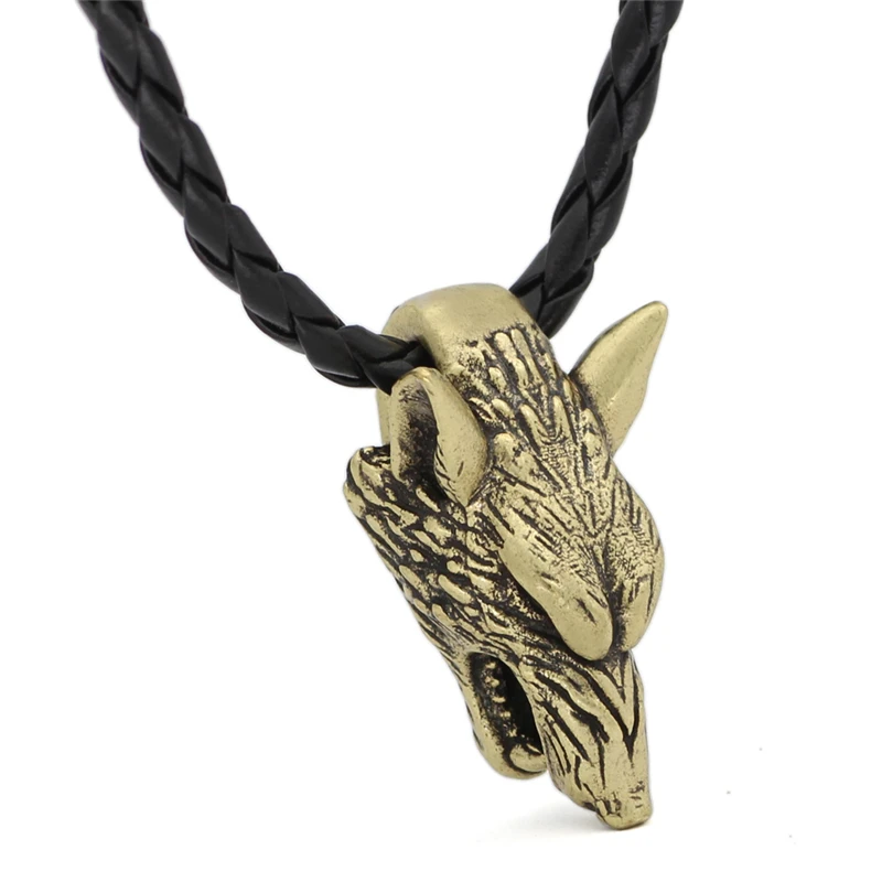 Punk Rock Wolf head Pendant Cool Girl Jewelry Necklace Vintage Accessories With Leather Rope Chain Handsome Tough Guy Gifts New