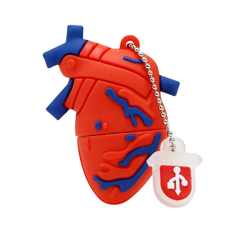 Cartoon Brain Usb Flash Drive Menselijke Organen Vorm Pen Drive 64Gb Memory Stick 4Gb 8Gb 16Gb 32Gb Hart Tand Nier Joint Pendrive