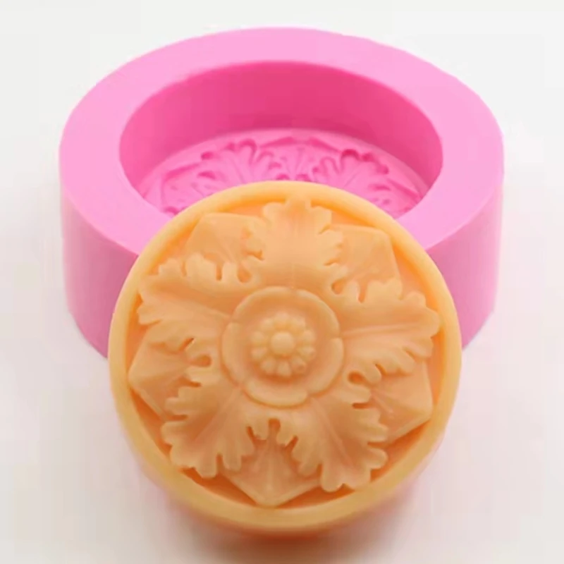 Borage Flower Silicone Soap Mold Round Handmade Silicone Molds for Soap Natural Soap Mould Scented Candle Wax Melt Mold