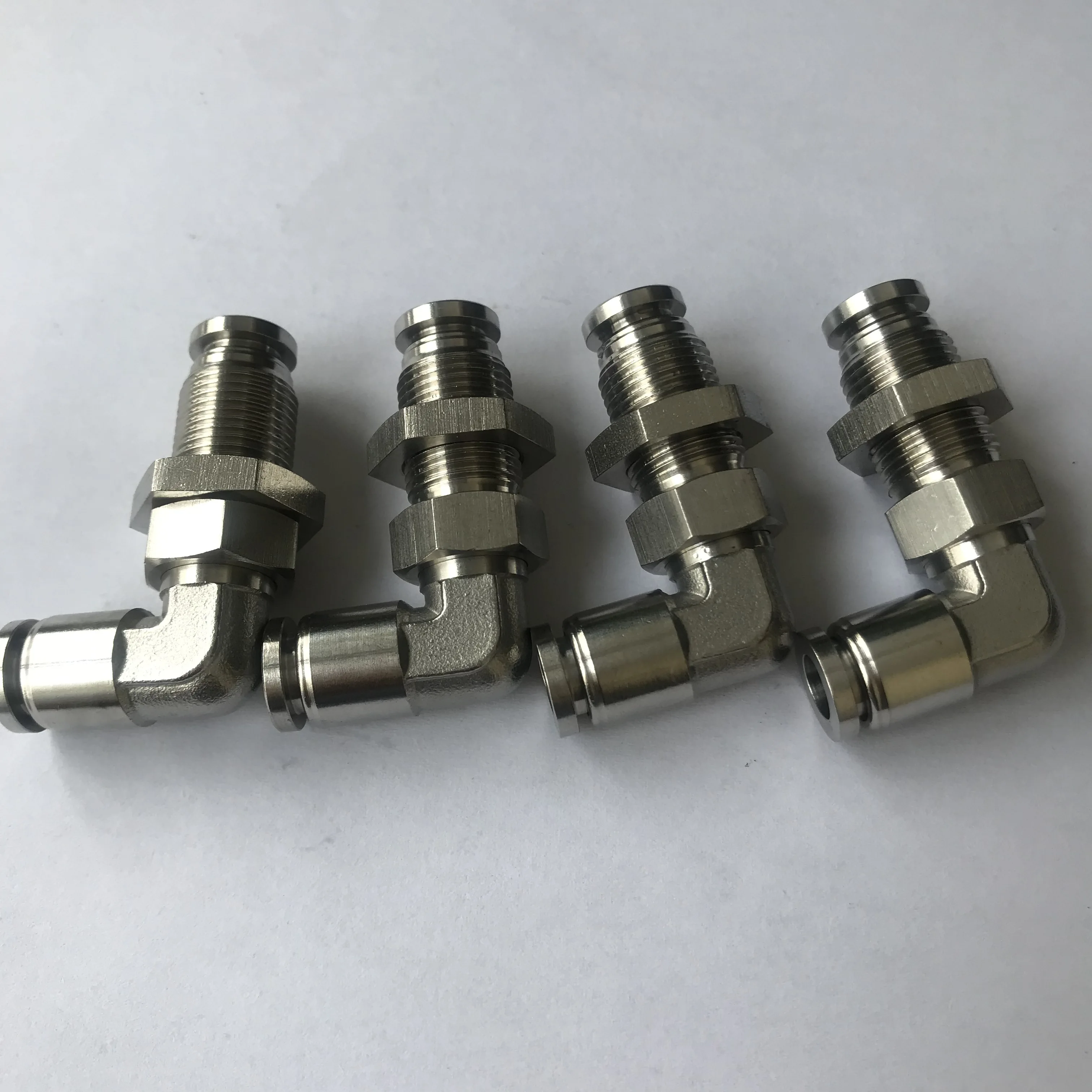 Pneumatic 1/8 5/32 1/4 3/8 1/2 5/16”  Stainless Steel 316 Push Connect bulkhead union elbow air connector