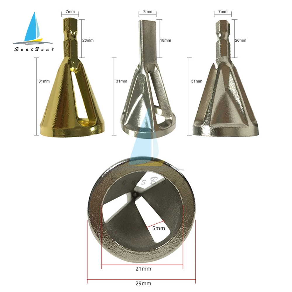 Deburring External Chamfer Tool Hexagonal Three Slots/Six Slots /Triangle Stainless Steel Remove Burr for Metal Drilling Tool